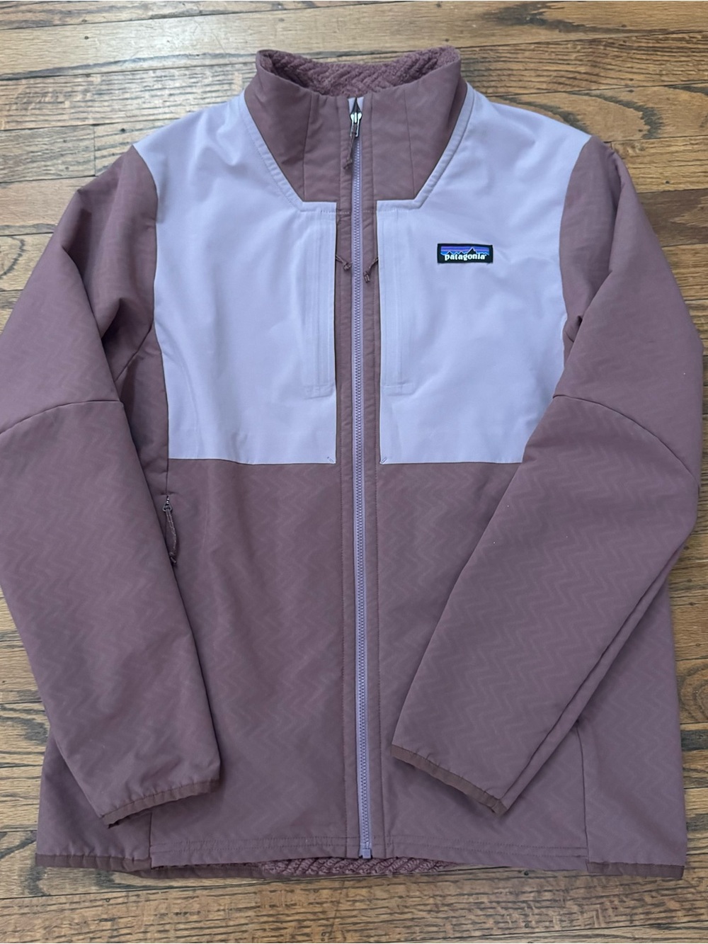 Patagonia Crossstrata R2 Zip Fleece Jacket in Dulse Mauve L EUC